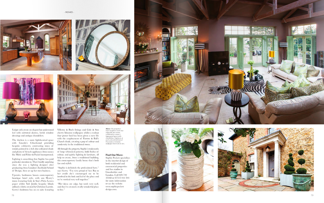 Sophie Peckett in article called Tuscany in Lincolnshire